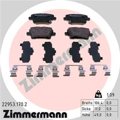 Brake Pad Set, disc brake 22953.170.2