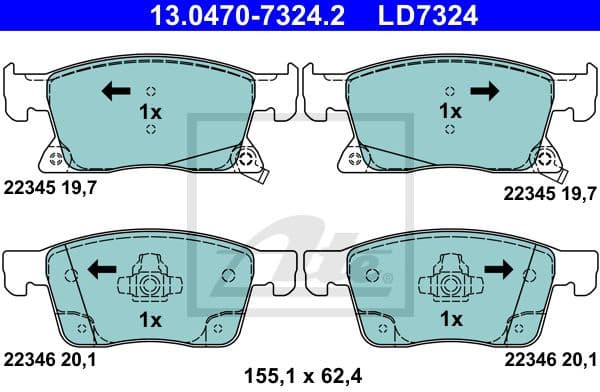 Brake Pad Set, disc brake ATE Ceramic 13047073242