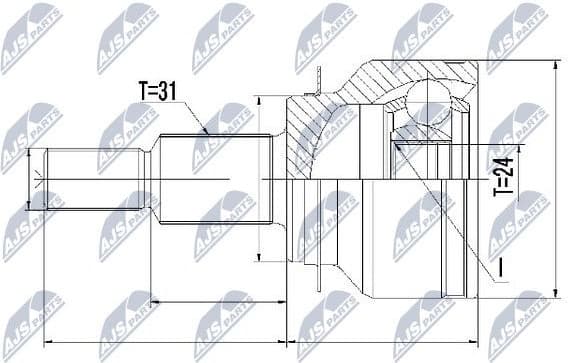 Joint Kit, drive shaft NPZ-MZ-055 - image 2