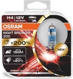 Osram Bulbs H4 NIGHT BREAKER LASER +200% - 64193NB200-HCB