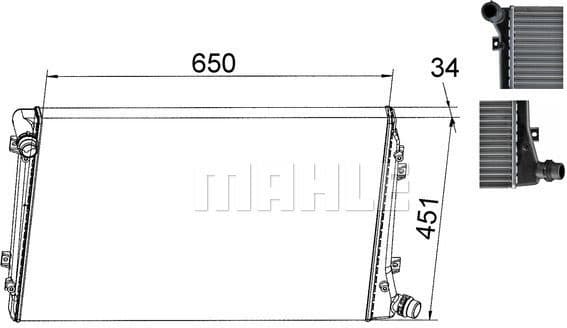 Radiator, engine cooling BEHR CR 1395 000S