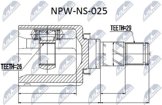 Joint Kit, drive shaft NPW-NS-025 - image 2