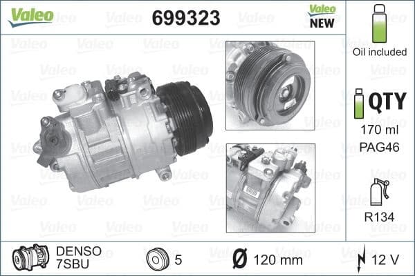 Compressor, air conditioning VALEO CORE-FLEX 699323