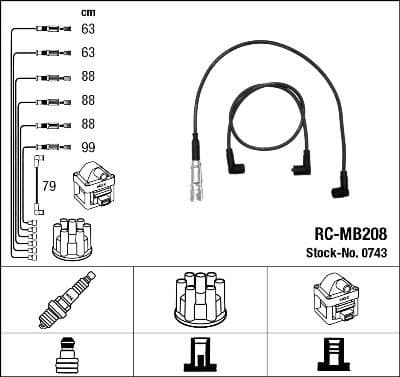 Ignition Cable Kit RC-MB208