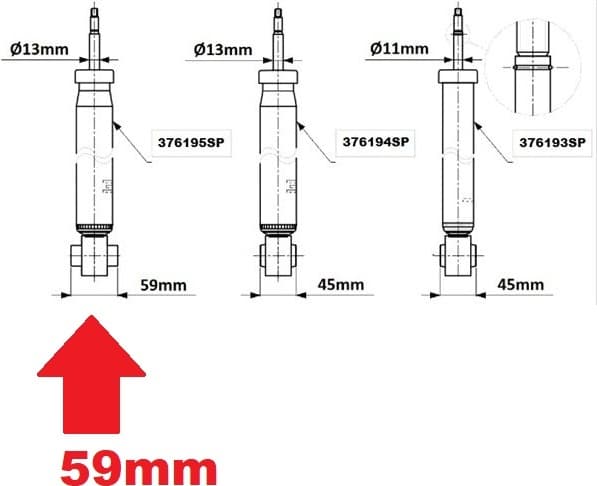 Shock absorber rear 376195SP