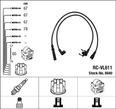 Ignition Cable Kit RC-VL611