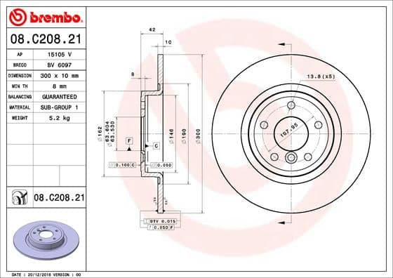 Brake Disc PRIME LINE - UV Coated 08.C208.21