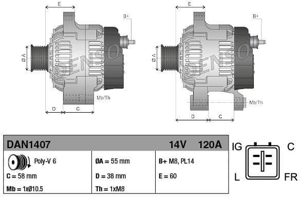 Alternator DAN1407