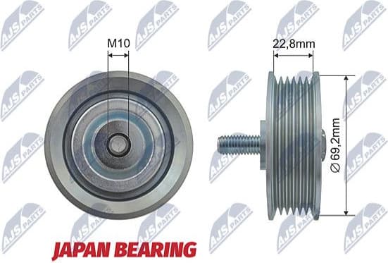 Deflection/Guide Pulley, V-ribbed belt RNK-HY-511