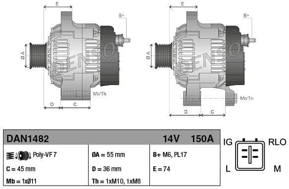 Alternator DAN1482 - image 2