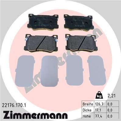 Brake Pad Set, disc brake 22176.170.1