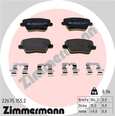 Brake Pad Set, disc brake 22675.155.2