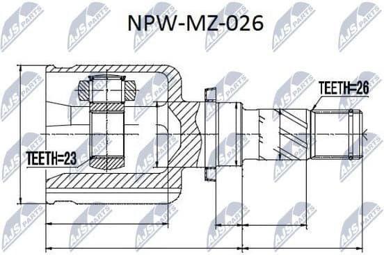 Joint Kit, drive shaft NPW-MZ-026 - image 2