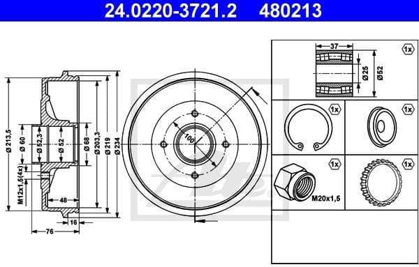Brake Drum 24.0220-3721.2