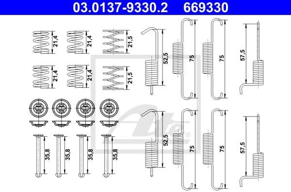 Accessory Kit, parking brake shoes 03.0137-9330.2