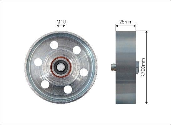Tensioner Pulley, V-ribbed belt 500048