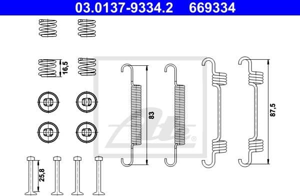 Accessory Kit, parking brake shoes 03.0137-9334.2