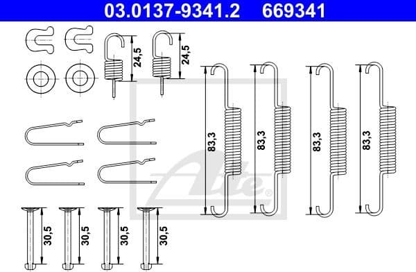 Accessory Kit, parking brake shoes 03.0137-9341.2
