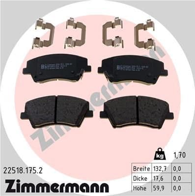 Brake Pad Set, disc brake 22518.175.2
