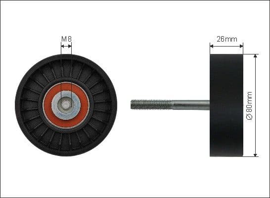 Deflection/Guide Pulley, V-ribbed belt 37-07