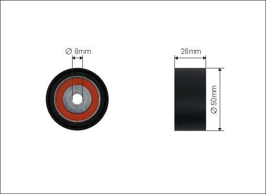 Deflection/Guide Pulley, V-ribbed belt 500448