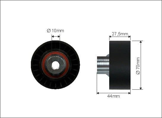 Deflection/Guide Pulley, V-ribbed belt 325-119