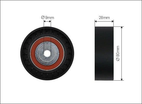 Deflection/Guide Pulley, V-ribbed belt 40-25