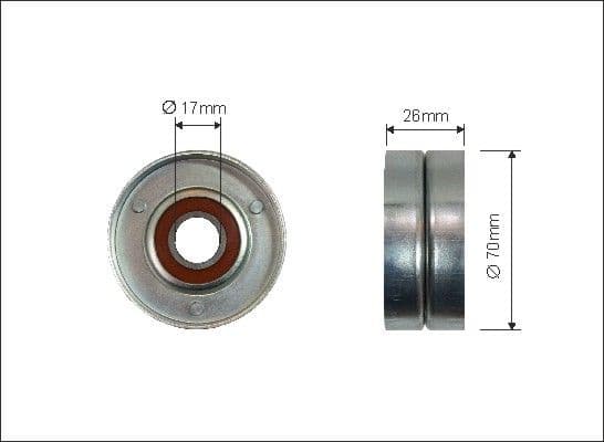 Tensioner Pulley, V-ribbed belt 60-98