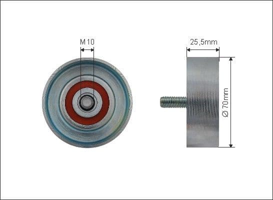 Deflection/Guide Pulley, V-ribbed belt 500451