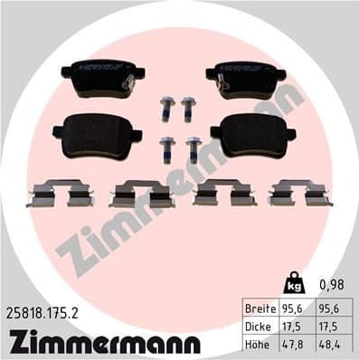 Brake Pad Set, disc brake 25818.175.2