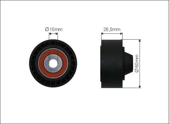 Deflection/Guide Pulley, V-ribbed belt 500452