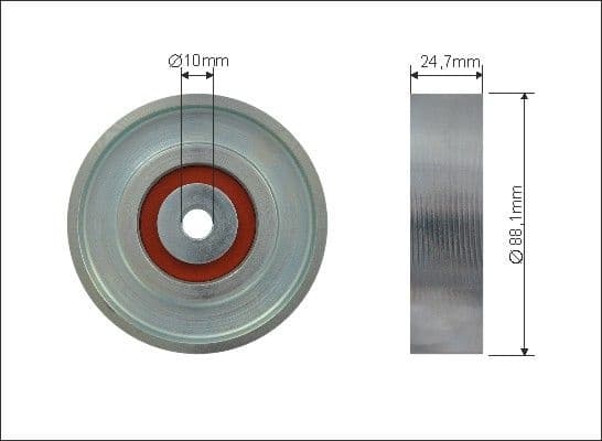 Deflection/Guide Pulley, V-ribbed belt 500206