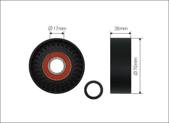 Tensioner Pulley, V-ribbed belt 01-91