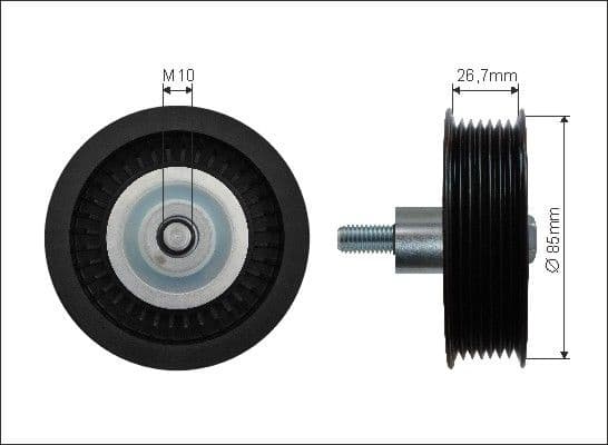 Deflection/Guide Pulley, V-ribbed belt 500275