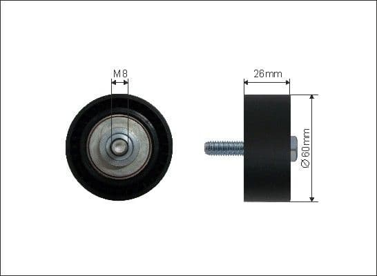Deflection/Guide Pulley, V-ribbed belt 03-14