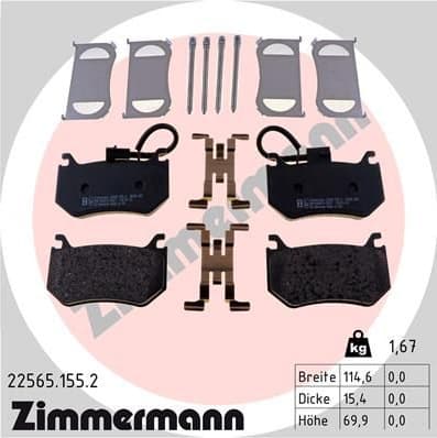 Brake Pad Set, disc brake 22565.155.2