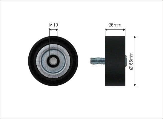 Deflection/Guide Pulley, V-ribbed belt 500444