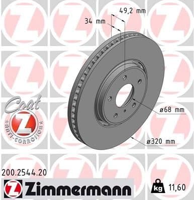 Brake Disc COAT Z 200.2544.20