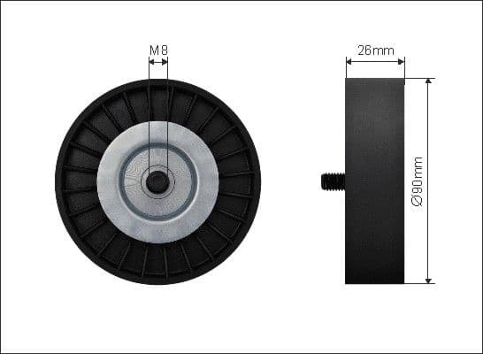Deflection/Guide Pulley, V-ribbed belt 500123