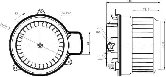 Interior Blower 34287