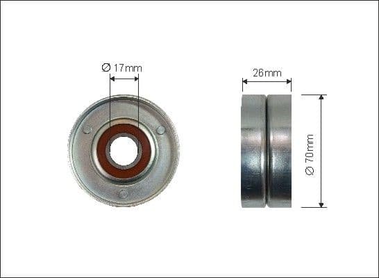 Tensioner Pulley, V-ribbed belt 60-97