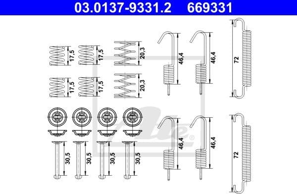 Accessory Kit, parking brake shoes 03.0137-9331.2