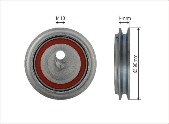 Deflection/Guide Pulley, V-ribbed belt 500538