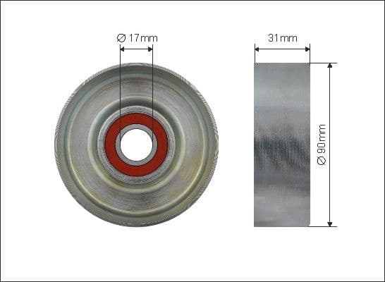 Tensioner Pulley, V-ribbed belt 500467
