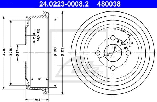 Brake Drum 24.0223-0008.2