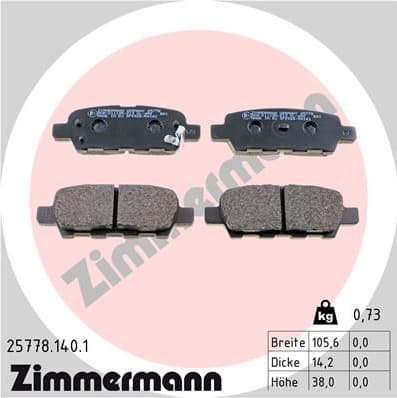Brake Pad Set, disc brake 25778.140.1
