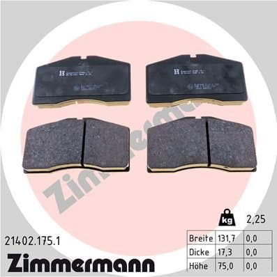 Brake Pad Set, disc brake 21402.175.1