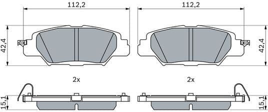 Brake Pad Set, disc brake 0 986 460 006