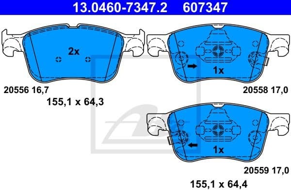 Brake Pad Set, disc brake 13.0460-7347.2
