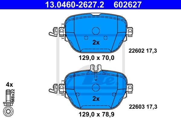 Brake Pad Set, disc brake 13.0460-2627.2